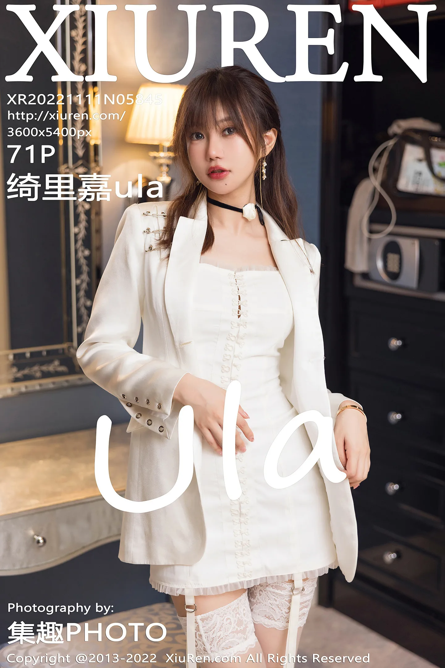 [XiuRen秀人网]No.5845_女神绮里嘉ula白色吊带短裙配白色蕾丝袜秀婀娜身段诱惑写真71P-秀人网 - XiuRen.Space